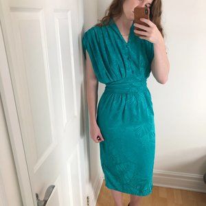 Stunning Vintage Made in France Draped Midi Dress
